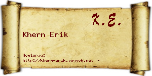 Khern Erik névjegykártya